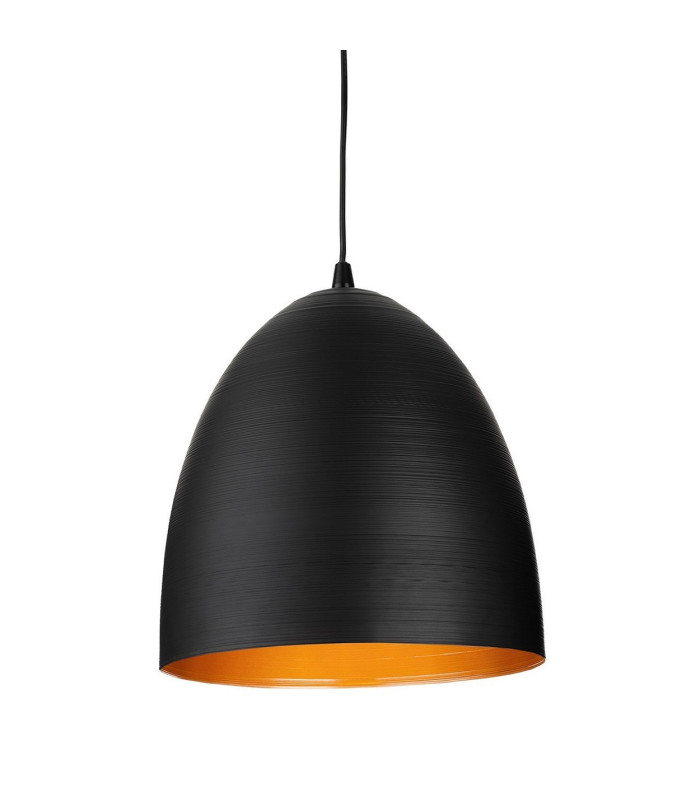 Moon Dome Pendant Black with Satin Gold Inside 1xE27