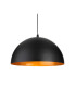 Moon Dome Pendant Black with Satin Gold Inside 1xE27
