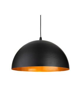 Moon Dome Pendant Black with Satin Gold Inside 1xE27