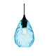 Soho Dome Pendant Matt Black with Aqua Decorative Glass 1xE27