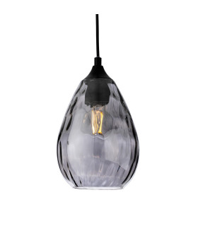 Soho Dome Pendant Matt Black with Smoked Decorative Glass 1xE27