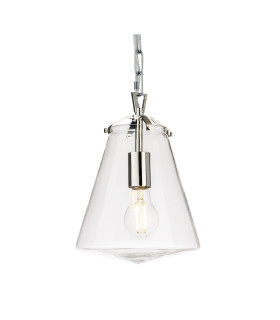Milos Pendant Chrome with Clear Glass 1xE27