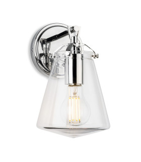 Milos Wall Light Chrome with Clear Glass 1xE27