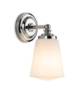 Ocean Wall Light Chrome with Opal White Glass 1xE14 IP44