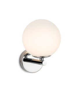 Splash Globe Wall Light Chrome with Opal White Glass 1xG9 IP44