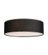 Camden Cylindrical Flush Ceiling Fitting Black Linen 3xE27