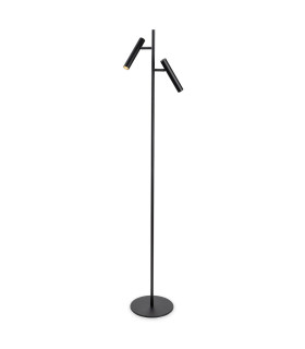 Aspen Floor Lamp Black 2x6w LED 708lm 2700K Push Button Dimmer