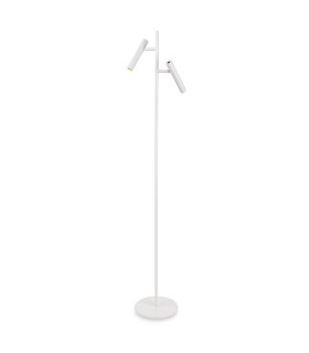 Aspen Floor Lamp White 2x6w LED 708lm 2700K Push Button Dimmer