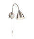 Firstlight Dome Plug-in Wall Light Switched Brushed Steel 1xE14