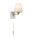Firstlight Plug-in Wall Light Switched Brushed Steel with Cream Shade 1xE27