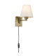 Firstlight Plug-in Wall Light Switched Bronze with Cream Shade 1xE27
