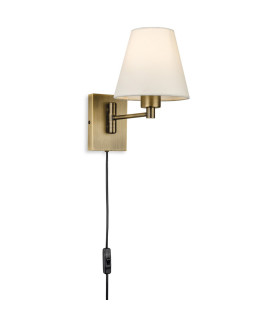Firstlight Plug-in Wall Light Switched Bronze with Cream Shade 1xE27