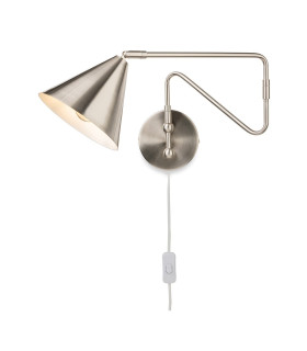 Firstlight Plug-in Wall Light Switched Brushed Steel 1xE14