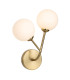 Groves Globe 2 Light Wall Brushed Brass with Opal White Glass 2xG9