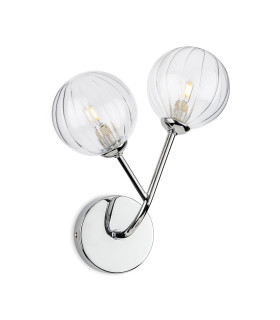 Groves Globe 2 Light Wall Chrome with Clear Decorative Glass 2xG9