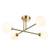 Lando Globe 4 Light Flush Ceiling Fitting Brushed Brass with Opal White Glass 4xG9