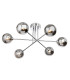 Lando Globe 6 Light Flush Ceiling Fitting Chrome with Smoked Glass 6xG9