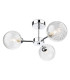 Garrick Globe 3 Light Flush Ceiling Fitting Chrome with Clear Decorative Glass 3xG9