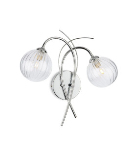 Elba 2 Light Wall Chrome with Clear Decorative Glass 2xG9
