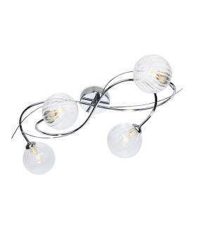 Elba 4 Light Flush Ceiling Fitting Chrome with Clear Decorative Glass 4xG9