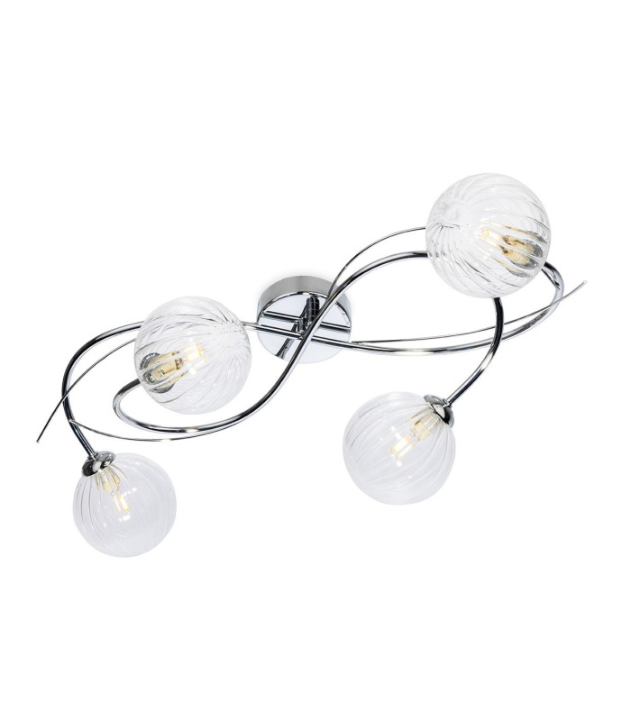 Elba 4 Light Flush Ceiling Fitting Chrome with Clear Decorative Glass 4xG9