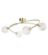 Atom 4 Light Flush Ceiling Fitting Brass with Clear Decorative Glass 4xG9