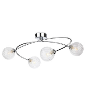 Atom 4 Light Flush Ceiling Fitting Chrome with Clear Decorative Glass 4xG9