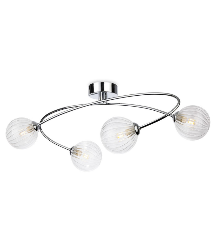 Atom 4 Light Flush Ceiling Fitting Chrome with Clear Decorative Glass 4xG9