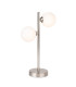 Lyric Table Lamp Brushed Steel with Opal White Glass 2xG9