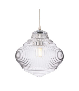 Brunswick Pendant Chrome with Clear Decorative Glass 1xE27