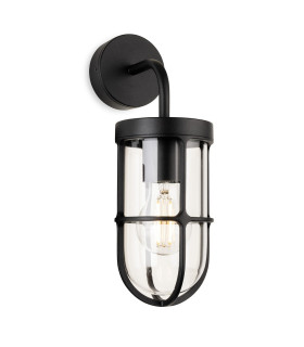 Bowen Lantern Wall Light Black 1xE27 IP65
