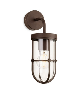 Bowen Lantern Wall Light Rustic Brown 1xE27 IP65