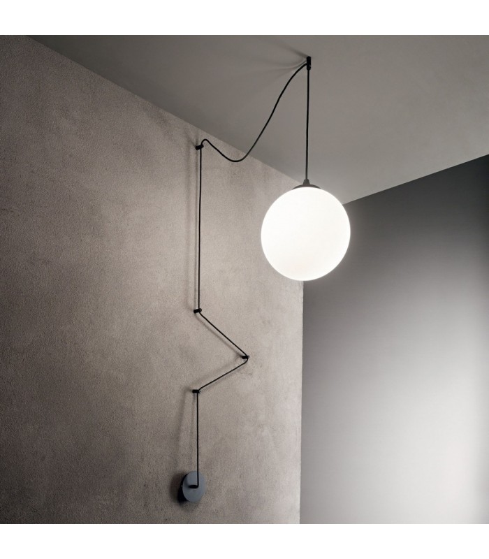 1 Light Globe Ceiling Pendant Black, E27 - 2