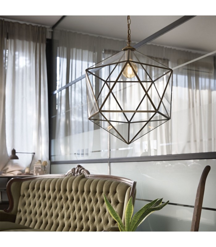 1 Light Ceiling Pendant Burnished Finish, E27 - 2