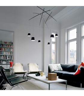 LED 6 Light Cluster Ceiling Pendant Black - 2