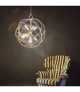6 Light Spherical Ceiling Pendant Gold - 2