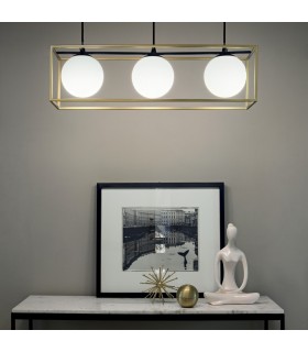 3 Light Pendant Bar Light Antique Brass - 2