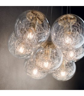 7 Light Cluster Ceiling Pendant Brass - 2