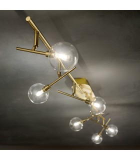 6 Light Ceiling Light Antique Brass - 2