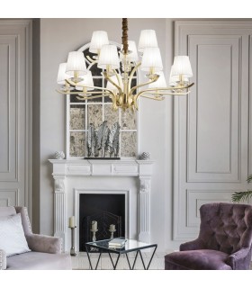 12 Light Multi Arm Pendant Light Satin Brass - 2