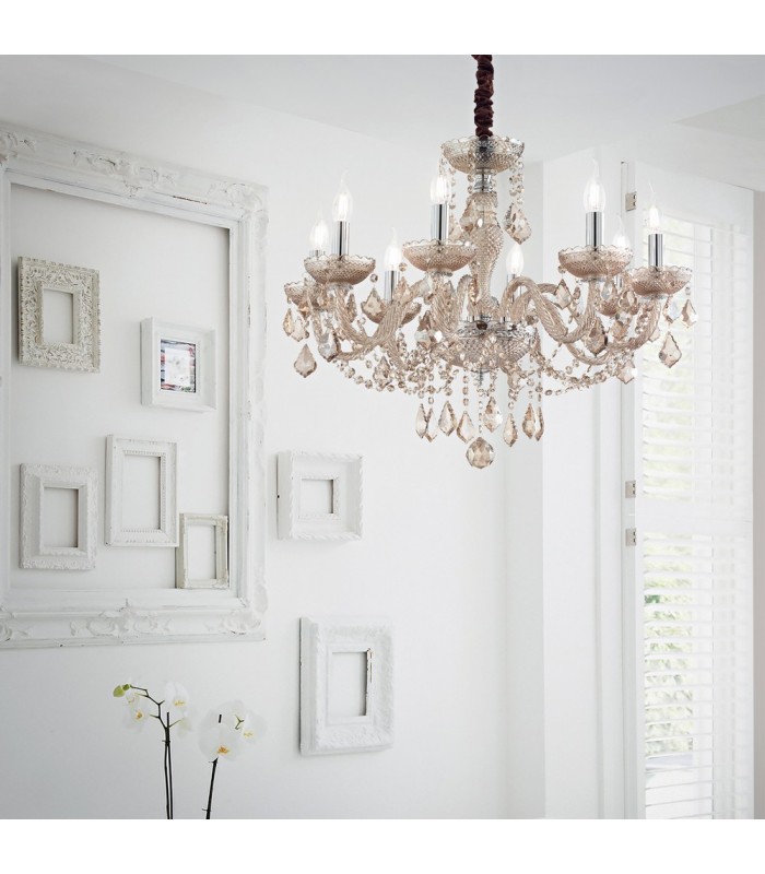 8 Light Pendant Light Amber - 2