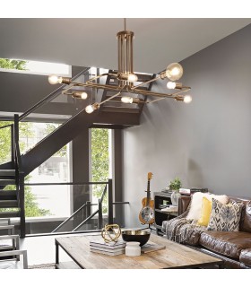 8 Light Multi Arm Ceiling Pendant Light Antique Brass - 2