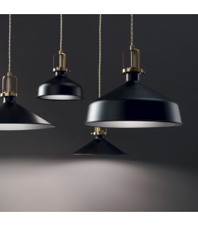 Indoor Dome Ceiling Pendant Lamp 1 Light Black, E27 - 2