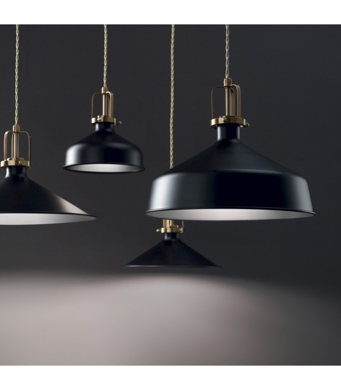 Indoor Dome Ceiling Pendant Lamp 1 Light Black, E27 - 2