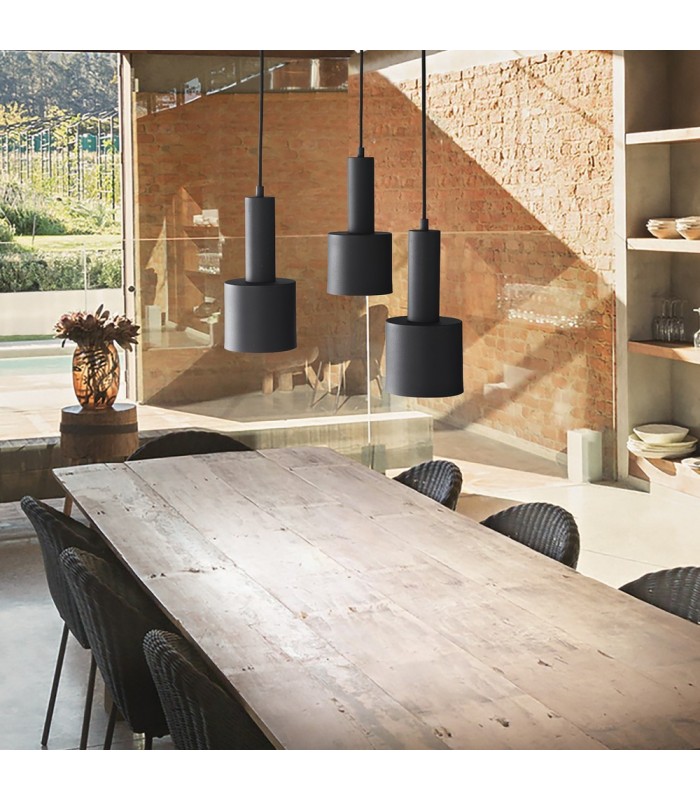Indoor Ceiling Pendant Lamp 1 Light Black, E27 - 2