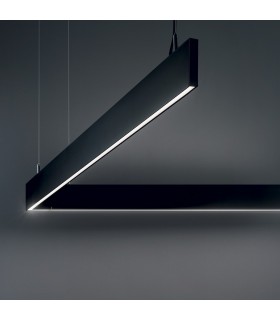 Integrated LED Indoor Linear Ceiling Pendant Lamp 1 Light Black 3000K - 2