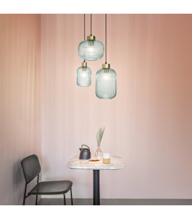 Indoor Glass DomeCeiling Pendant Lamp 1 Light Green, E27 - 2