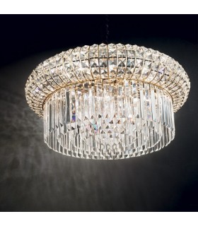 Indoor Crystal Ceiling Pendant Lamp 18 Lights Gold, E14 - 2