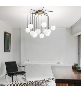 Indoor Cluster Ceiling Pendant Lamp 12 Lights Black, G9 - 2