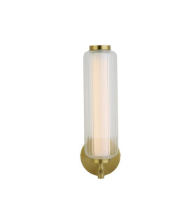 Mod LED Wall Lamp Satin Brass Metal Opal Acrylic & Clear-1